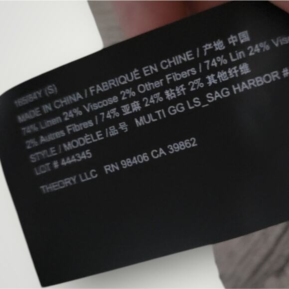 Theory Sag Harbor Sweater Size Small S Dark Oatmeal Beige Linen Blend - Picture 8 of 8